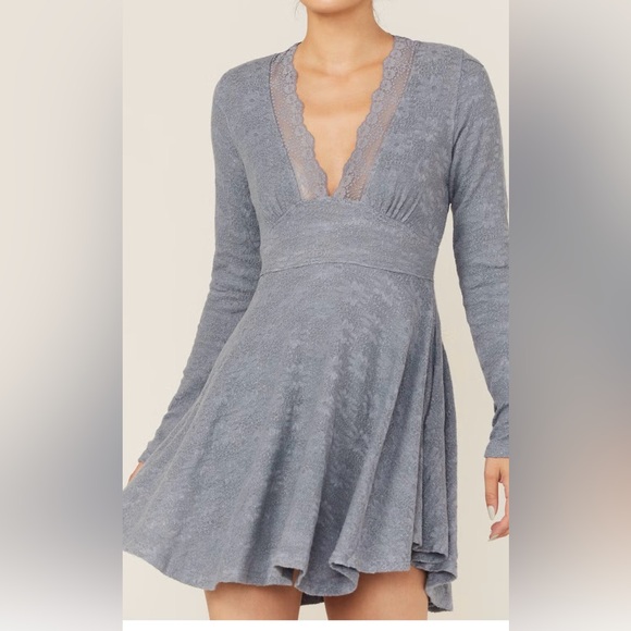FREE PEOPLE ALL YOURS LONG SLEEVE MINI DRESS - Picture 3 of 7